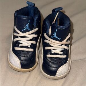 Kids Navy Blue and White Jordan sneakers Sneakers